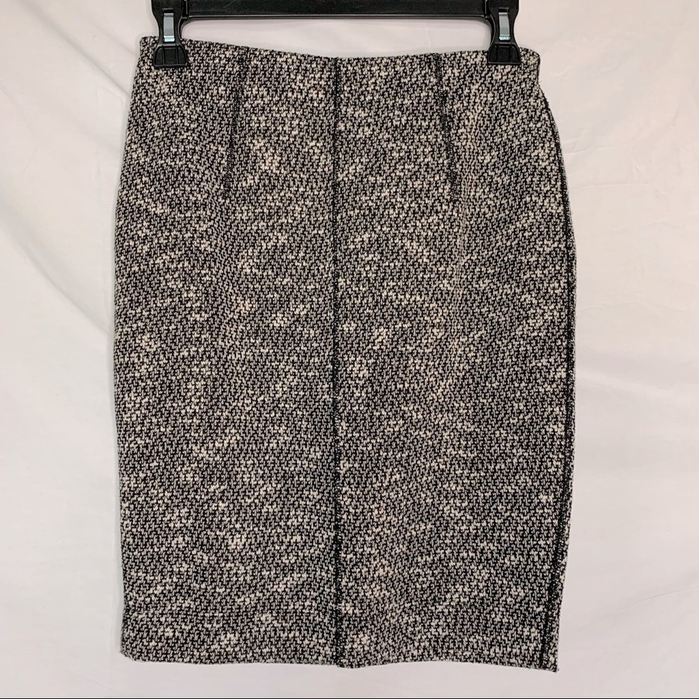 Ann Taylor Petites pleated tweed straight pencil skirt 0P